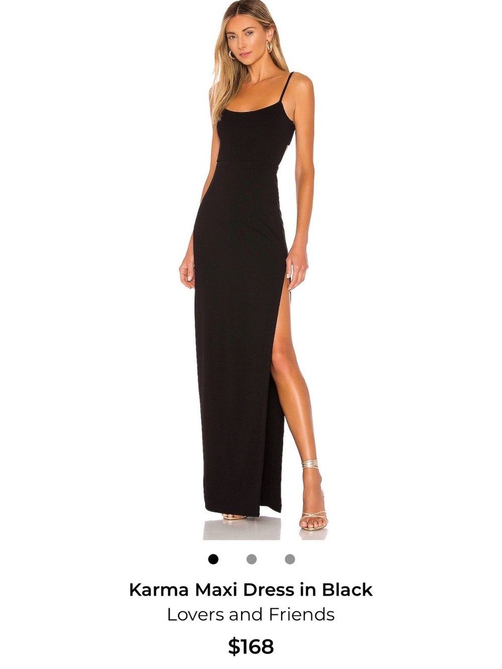 Revolve Lovers + Friends Karma Black Maxi Dress - size S